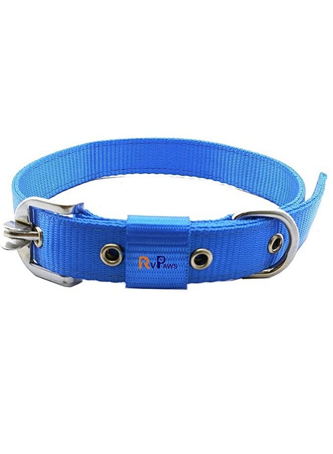 مجموعة حزام الكلب من طوق نايلون بطول 1.25 بوصة مع سلسلة كلب ثقيلة بطول 63 بوصة (مقاس كبير جدًا) - أزرق - Image 4