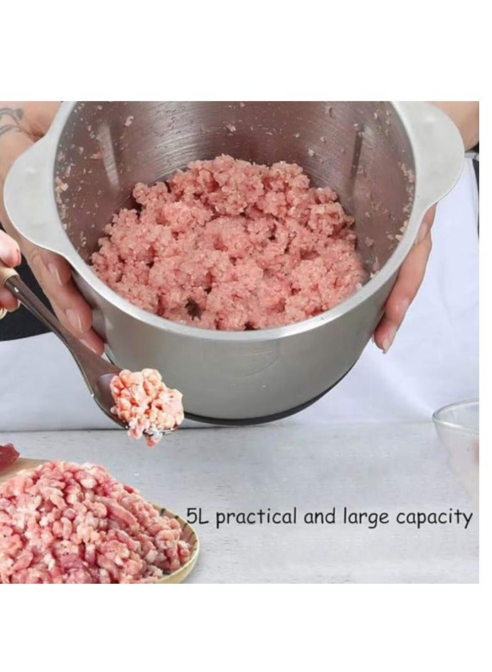 Premium Electric Meat Chopper with Powerful Motor, Large 3L Stainless Steel Bowl, 2 Speed Levels, Safety Function, 400W Multi Chopper for Meat, Fruits, Baby Food, Vegetables, and Onions - Image 2