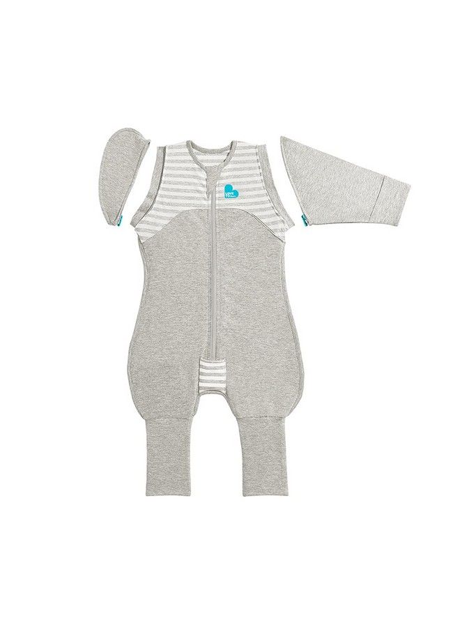 LOVE TO dream Swaddle Up Transition Suit 1.0 Tog Gray Large 1924 Lbs Patented Zipoff Wings And Unique Selfsoothing Sleeves Safely Transition From Swaddled To Armsfree Before Rolling Over - Image 1