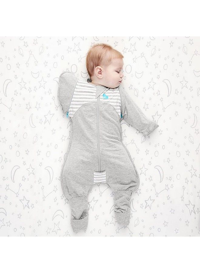 LOVE TO dream Swaddle Up Transition Suit 1.0 Tog Gray Large 1924 Lbs Patented Zipoff Wings And Unique Selfsoothing Sleeves Safely Transition From Swaddled To Armsfree Before Rolling Over - Image 3