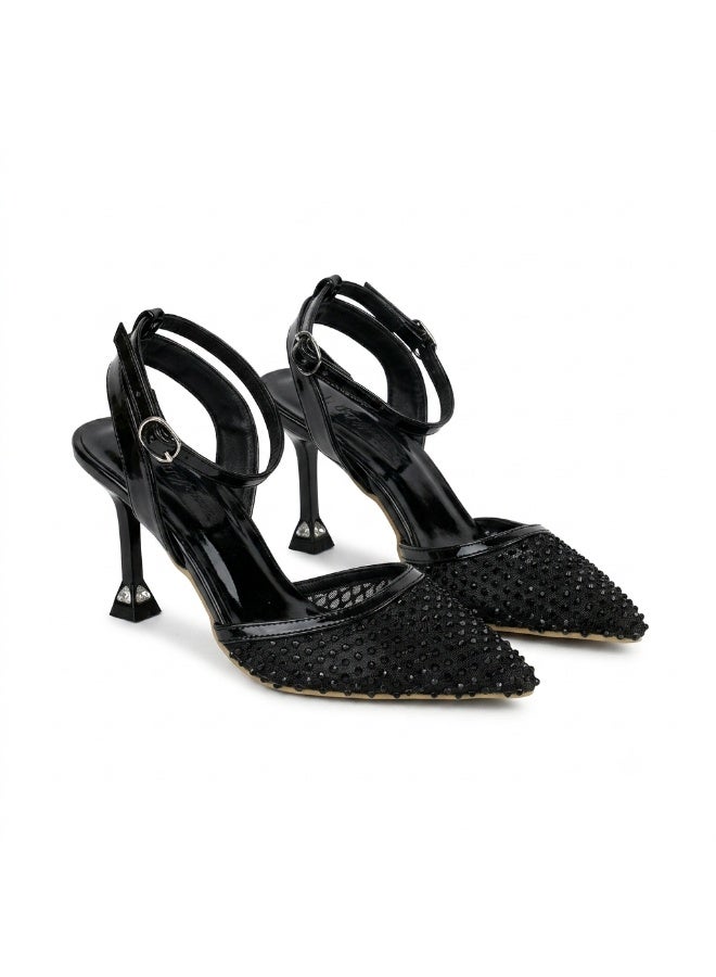 Vbranda Sparkle Mesh Slingback Heels C-131 - Image 3
