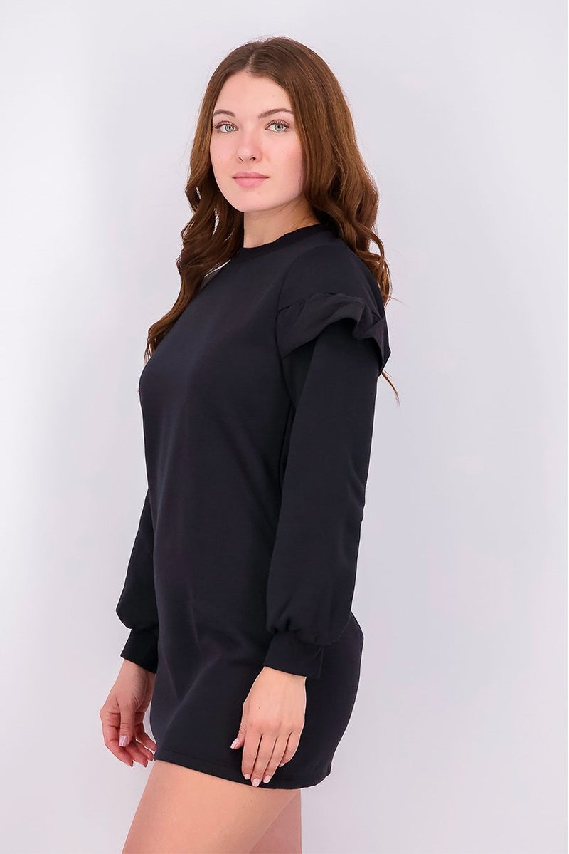 Miss Selfridge Women Petite Long Sleeve Fleece Sweater, Black - Image 4