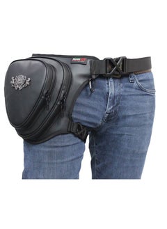 Tex Wrapping Motorcycle Leg Bag, Vintage Leather Drop Leg Bag for Men Women, Thigh Hip Bum Waist Fanny Pack Motorcycle Bike Riding Cycling Multi-Purpose Travel Hiking Sports Camping Pouch  - Image 2