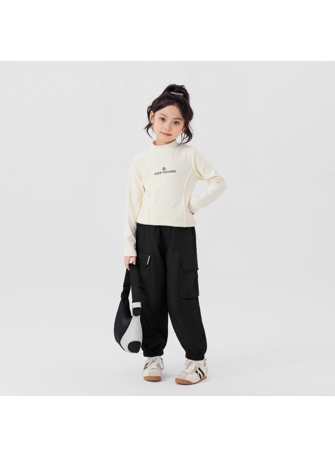 Zuoxi Girls' Cargo Pants Children's Trousers Outdoor Windproof Long Pants Big Kids' Spring/autumn Drawstring Joggers Loose Fit Kids' Wear - Image 5