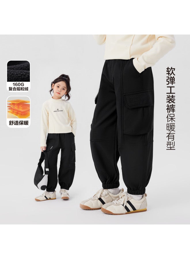 Zuoxi Girls' Cargo Pants Children's Trousers Outdoor Windproof Long Pants Big Kids' Spring/autumn Drawstring Joggers Loose Fit Kids' Wear - Image 2