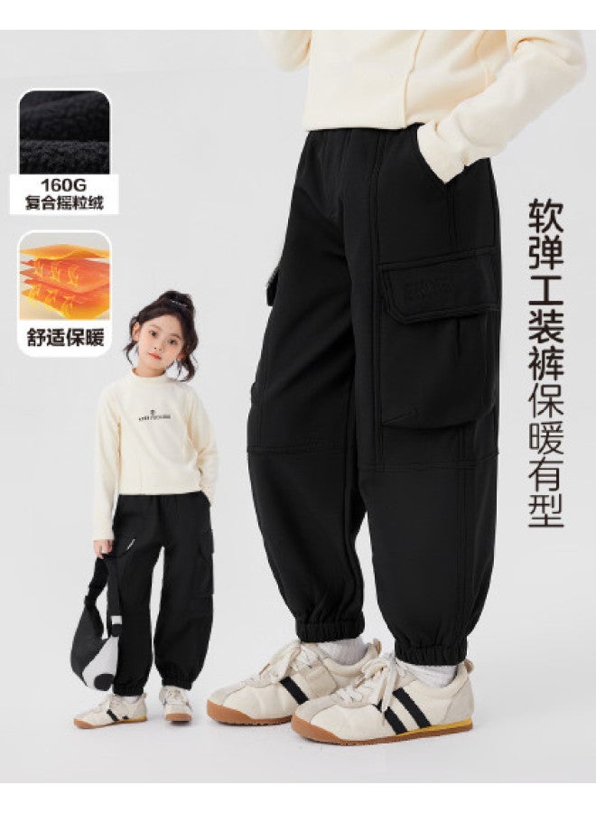 Zuoxi Girls' Cargo Pants Children's Trousers Outdoor Windproof Long Pants Big Kids' Spring/autumn Drawstring Joggers Loose Fit Kids' Wear - Image 1