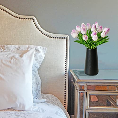 Mandy's Artificial Tulips 20 Stems Light Purple PU Faux Flowers for Wedding Home Decor 13.5 Inch - Image 4