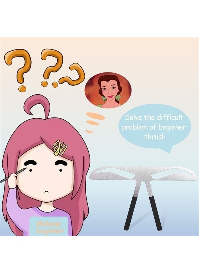 Eyebrow Ruler, Eyebrow Makeup Stencil Shaper Permanent Makeup Tattoo Eyebrow Measure Ruler Three-Point Positioning Ruler Symmetrical Balance Grooming Stencil Tool (Classic Eyebrow)