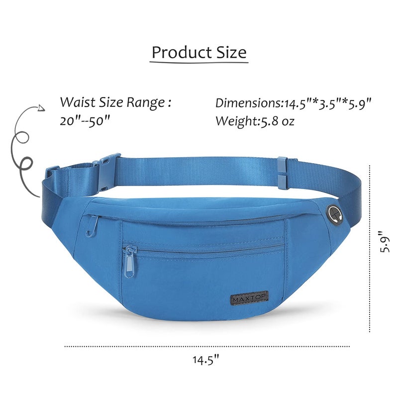 MAXTOP Large Crossbody Fanny Pack Belt Bag for Women Men with 4-Zipper Pockets Gifts for Enjoy Sports Yoga Running Workout Walking Casual Travel Wallets Fashion Waist Pack Phone Bag - Image 5