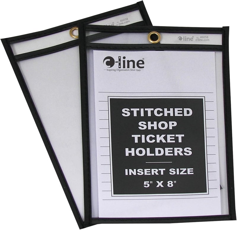 C-Line Stitched Shop Ticket Holders, Both Sides Clear, 5 x 8 Inches, 25 per Box (46058) - Image 1