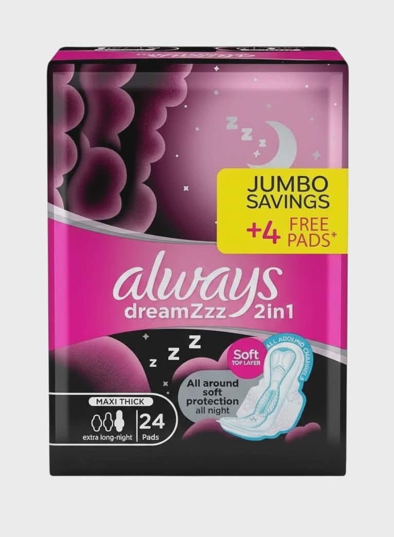Always Thick Extra Long Feather Soft Pads, 24 Pads - Image 1