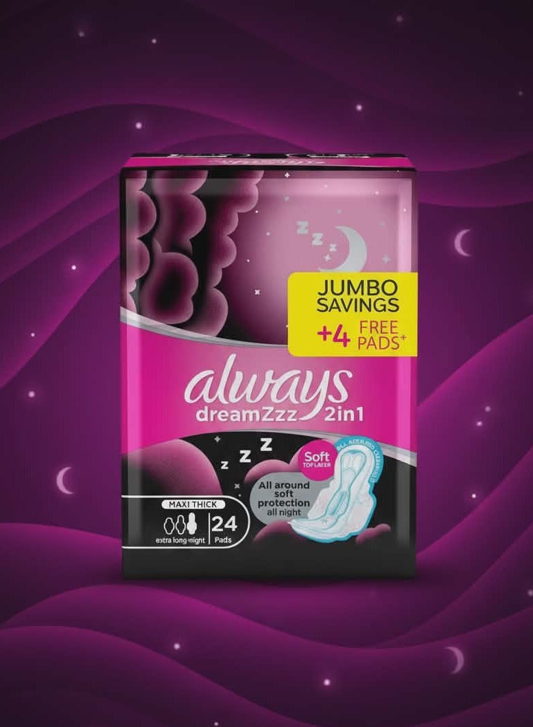 Always Thick Extra Long Feather Soft Pads, 24 Pads - Image 2