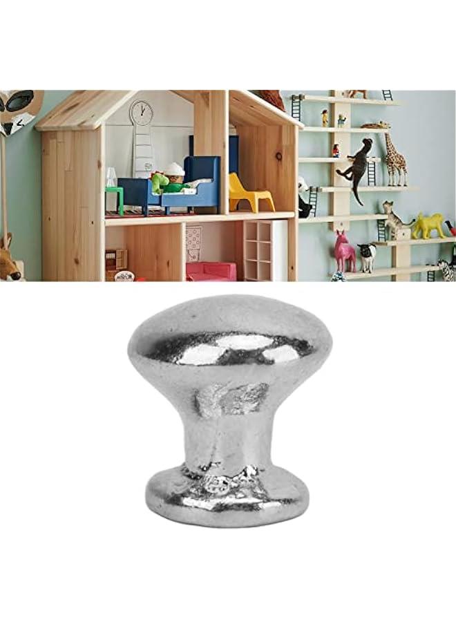 8pcs 1:12 Scale Miniature Round Head Pull Handle Metal Simple Dollhouse Door Handle Knobs (Silver) - Image 5