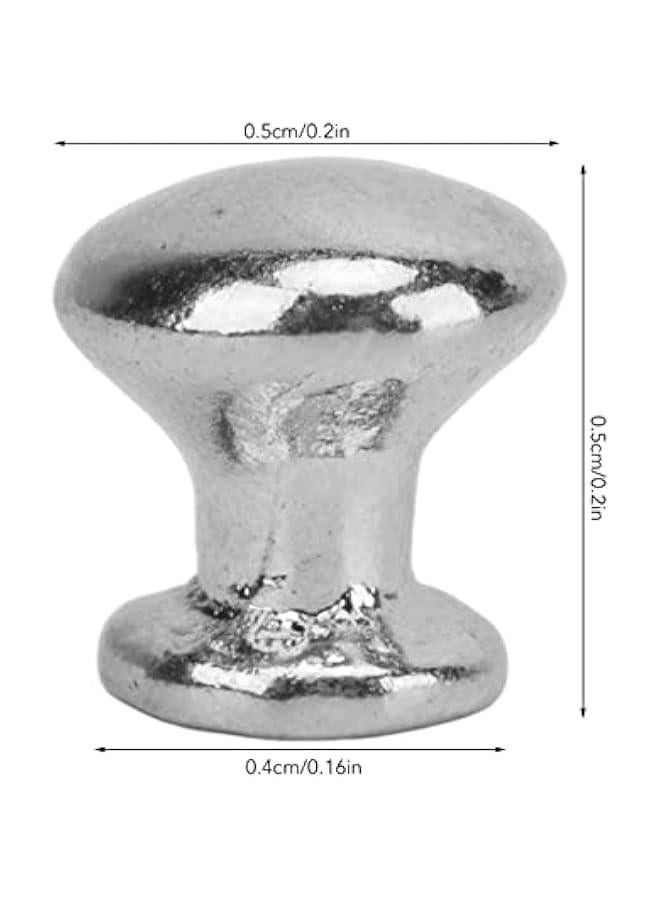 8pcs 1:12 Scale Miniature Round Head Pull Handle Metal Simple Dollhouse Door Handle Knobs (Silver) - Image 3