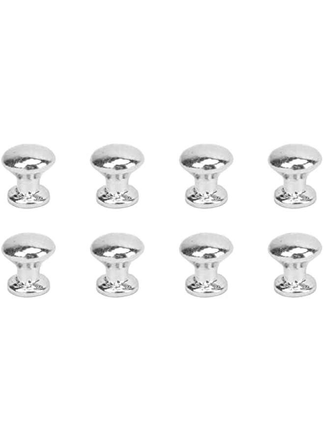 8pcs 1:12 Scale Miniature Round Head Pull Handle Metal Simple Dollhouse Door Handle Knobs (Silver) - Image 4