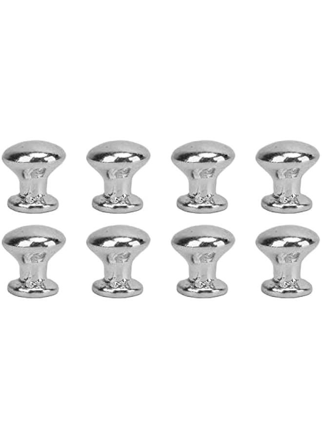 8pcs 1:12 Scale Miniature Round Head Pull Handle Metal Simple Dollhouse Door Handle Knobs (Silver) - Image 1