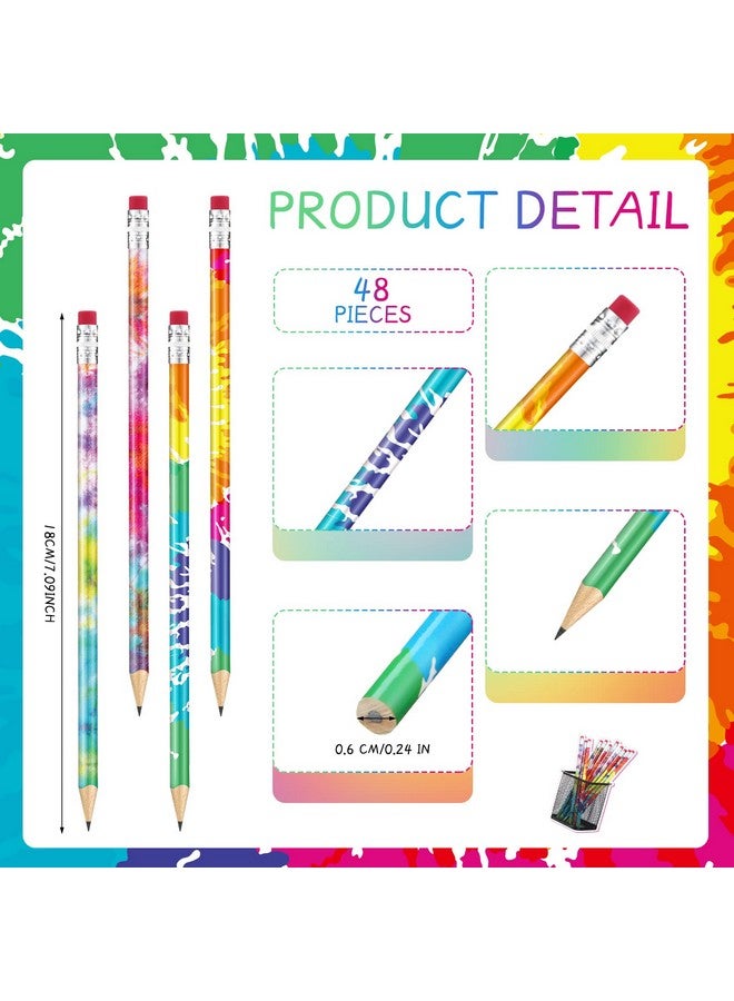 ايباك أقلام تلوين التعادل، أقلام ملونة مستديرة، أقلام ملونة قوس قزح، أقلام خشبية متدرجة اللون مع ممحاة علوية للمنزل والمكتب والمدرسة والفصول الدراسية والرسم والأنشطة التعليمية (48 قطعة) - Image 2