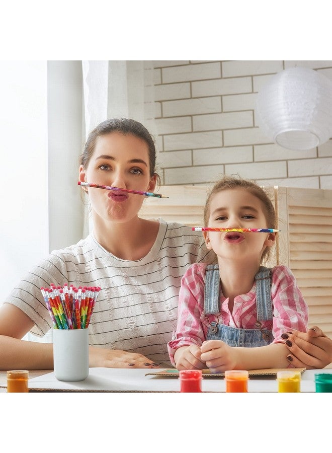 ايباك أقلام تلوين التعادل، أقلام ملونة مستديرة، أقلام ملونة قوس قزح، أقلام خشبية متدرجة اللون مع ممحاة علوية للمنزل والمكتب والمدرسة والفصول الدراسية والرسم والأنشطة التعليمية (48 قطعة) - Image 3