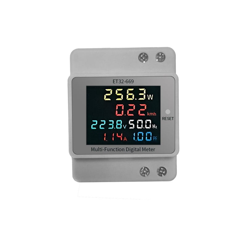 Electricity Meter Single Phase Household Meters 40-300V Voltage Current Power Frequency Factor Meter Meters Full Colour LCD Screen DIN-Rail Type - Image 1