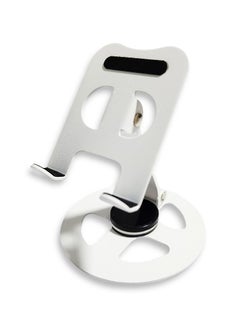 Generic Phone Holder for Desk 360°Rotating , Portable & Foldable Cell Phone Stand for Office & Kitchen, Adjustable Tablet Stand for All Mobile Phones K72 White  - Image 1