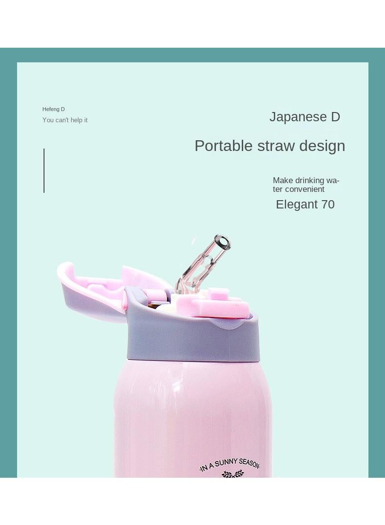 Bluejw زجاجة ماء حرارية مزدوجة الجدار مع قشة من قطعة واحدة متنوعة - Image 4