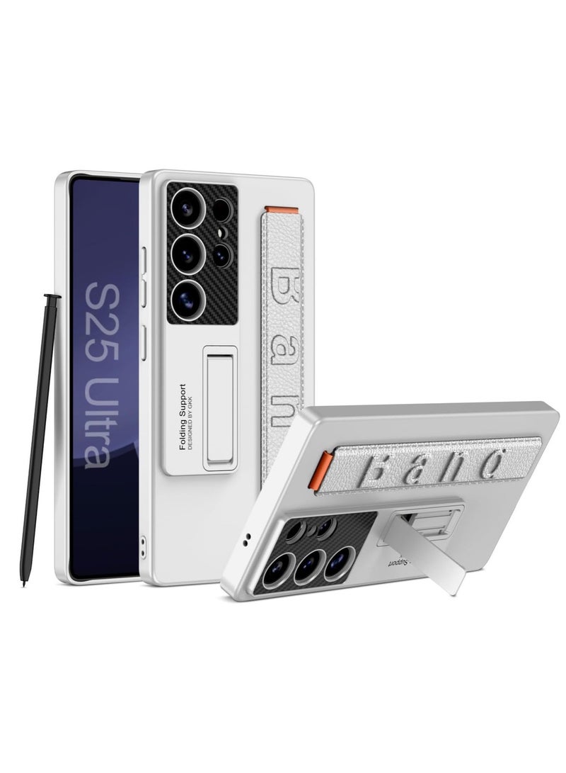 عام غلاف متوافق مع سامسونج جالاكسي إس 25 / إس 25 بلس / إس 25 أولترا   غلاف مع سوار معصم مرن وغطاء صلب من البي سي مانع للسقوط مع مجسم   مصمم لحماية جالاكسي إس 25 / إس 25 بلس / إس 25 أولترا - Image 1