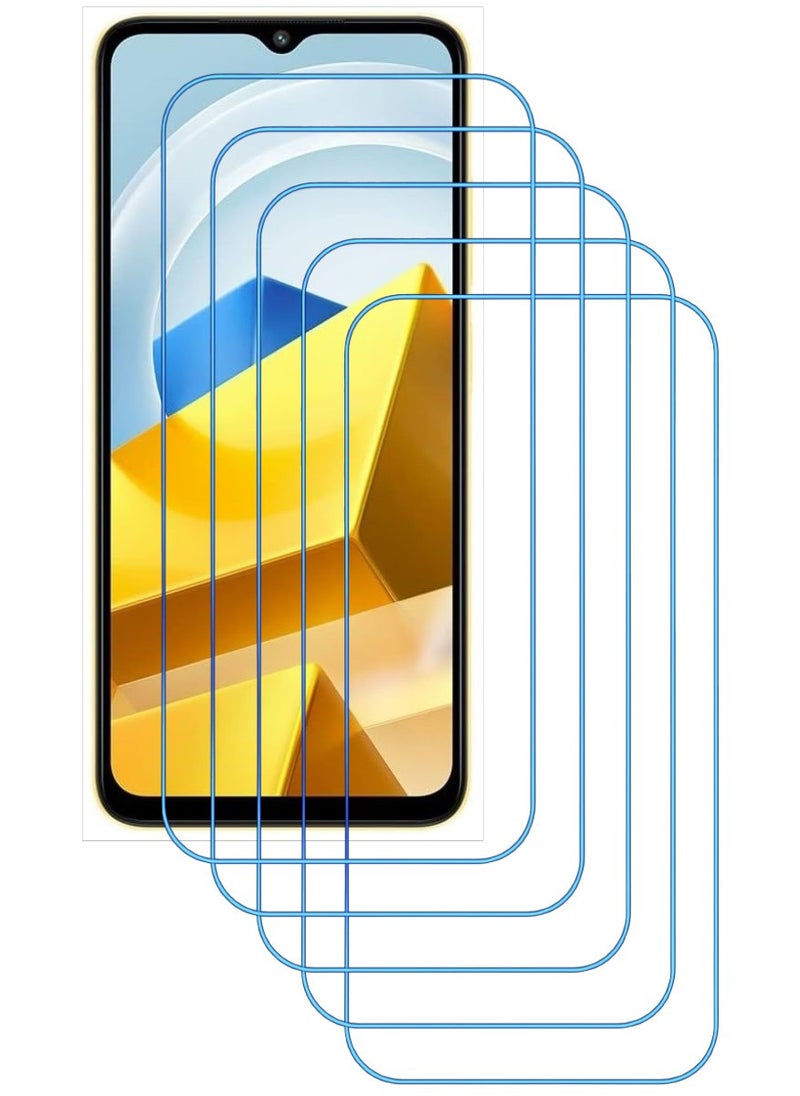 ACLIX 5 Pieces Antistatic ESD Dustproof Premium Quality High Definition Clear Tempered Glass Screen Protector Designed For Xiaomi Poco M5 - Image 1