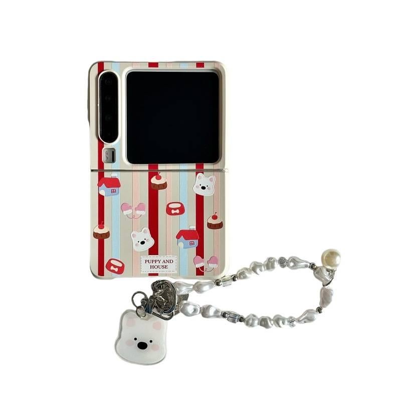 غطاء واقي | Striped Pink Yellow | TPU | مقاوم للصدمات لـ Samsung Galaxy Z Flip 6 - Image 1