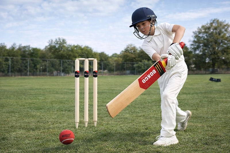 Boxco Velocity Wooden Cricket Kit - Includes 5no Capsule Cricket Bat, 3 Wickets, Heavy Tennis Cricket Ball, 2 Bails & Carry Bag (Age Group 9 to 12) - Image 2