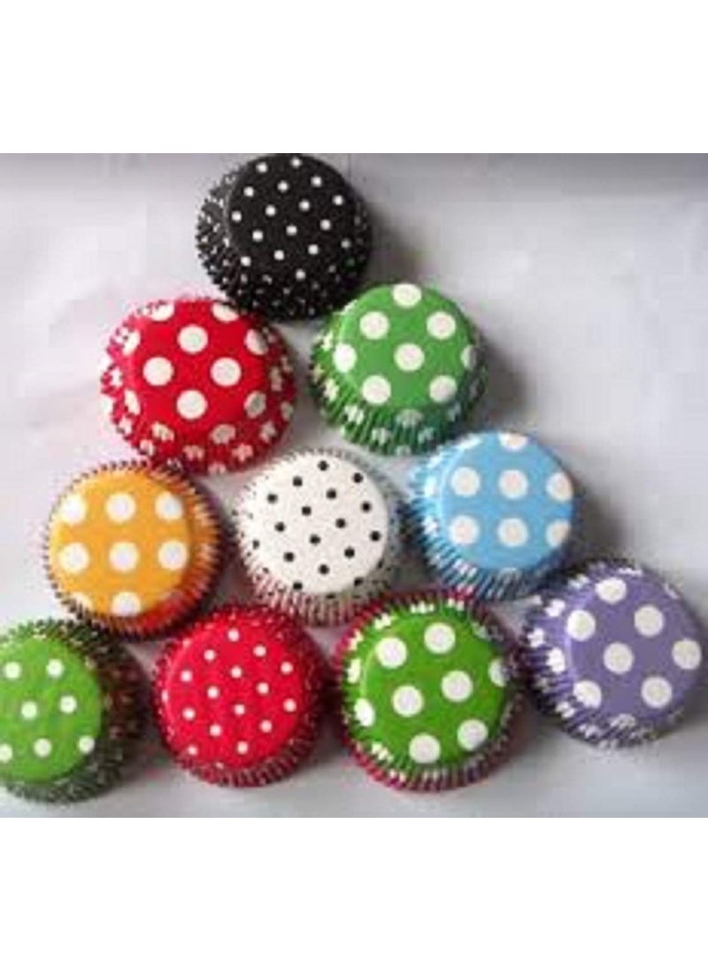 APSAMBR APSAMBR Pack of 200 Baking Greaseproof Muffins Round Paper Cups Cake Microwave or Oven Tray Safe Multicolour  - Image 3