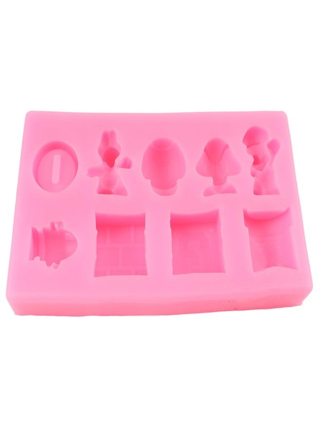 QDMOLDS قوالب سيليكون QDMOLDS ذات 9 فتحات على شكل يوشي، أيقونة مربعة، طوب، تنين، فطر، عملة ذهبية، قوالب كرتونية لتزيين الكيك، الكب كيك، الحلوى، الشوكولاتة، عجينة السكر، والطين البوليمري - Image 5