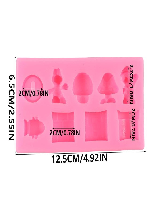 QDMOLDS قوالب سيليكون QDMOLDS ذات 9 فتحات على شكل يوشي، أيقونة مربعة، طوب، تنين، فطر، عملة ذهبية، قوالب كرتونية لتزيين الكيك، الكب كيك، الحلوى، الشوكولاتة، عجينة السكر، والطين البوليمري - Image 2