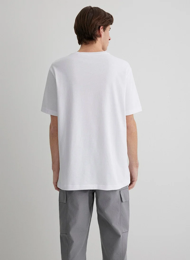 مافي Printed White T-Shirt