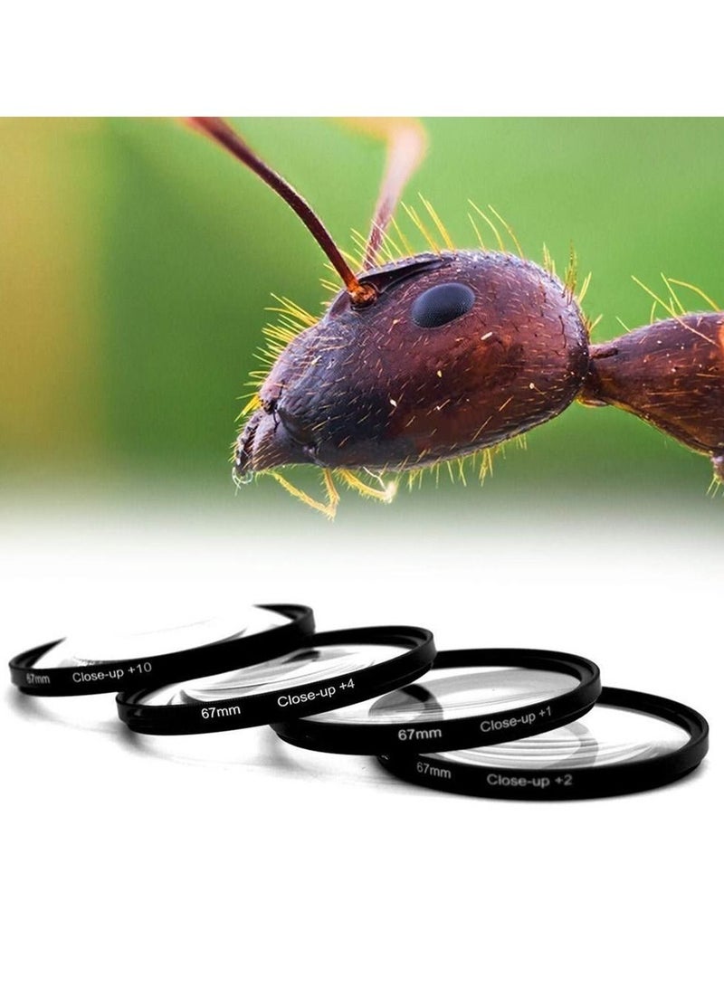 Close-up +1/+2/+4/+10 Lens Set Filters for Digital Cameras and DSLR Cameras Macro Lens Kit for Cameras Lens (4 Piece Set) (67mm)  - Image 5