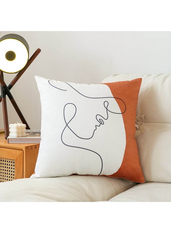 Velvet Pillowcase With Style Abstract Print, Headboard Cushion, Office Cushion, Backrest, Sofa Pillow, Home Decor