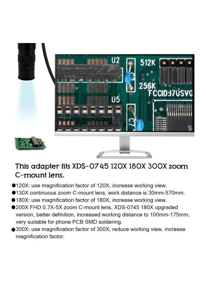 NIBEMINENT Adjustable 130X ZoomC Mount Microscope  - Image 3