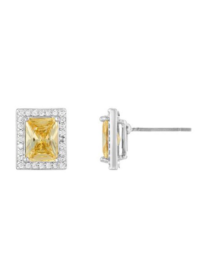 BUCKLEY LONDON - مجموعة كارات - أقراط هالو على شكل باغيت كاناري - Image 1