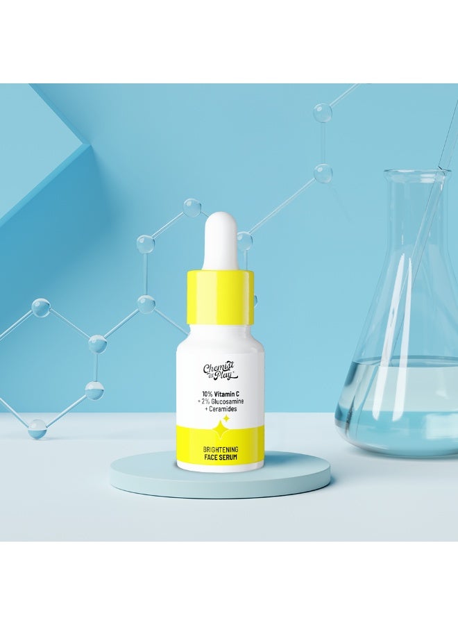 Chemist at Play 10% Vitamin C Face Serum | Brightens & Gives Glow | Fades Dark Spots | Treats Hyperpigmentation | Balances Melanin Production | Ethyl Ascorbic Acid & Glucosamine | For Oily - Image 1