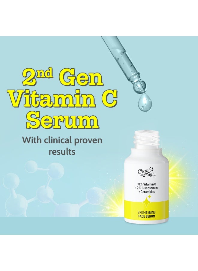 Chemist at Play 10% Vitamin C Face Serum | Brightens & Gives Glow | Fades Dark Spots | Treats Hyperpigmentation | Balances Melanin Production | Ethyl Ascorbic Acid & Glucosamine | For Oily - Image 2