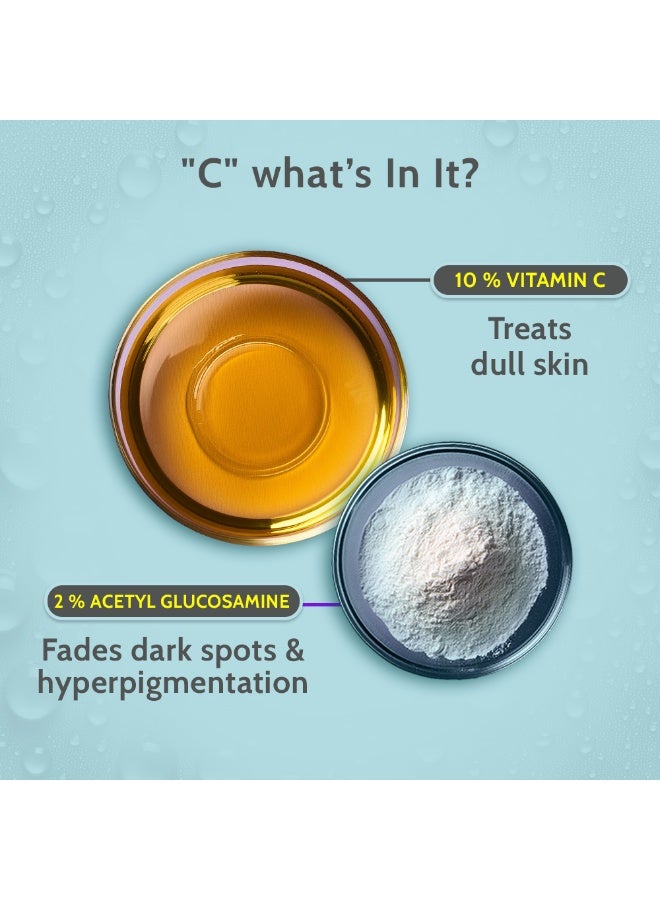 Chemist at Play 10% Vitamin C Face Serum | Brightens & Gives Glow | Fades Dark Spots | Treats Hyperpigmentation | Balances Melanin Production | Ethyl Ascorbic Acid & Glucosamine | For Oily - Image 4