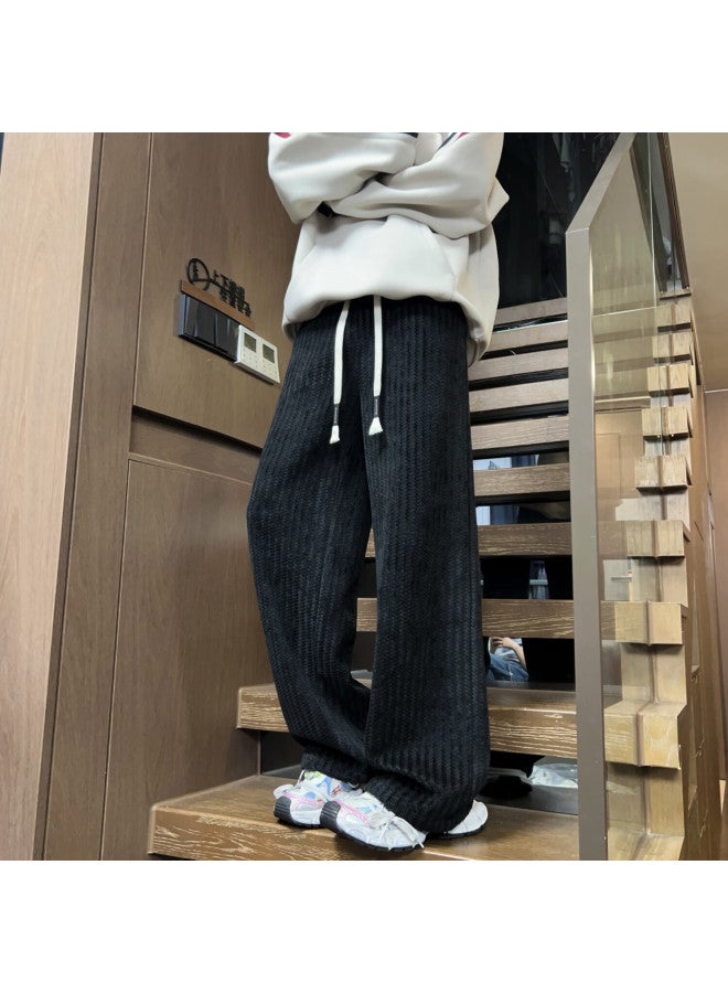 Swamp Area Black And White Striped Men's Pants Spring Autumn Trendy American Straight Loose Casual Pants Ks622 Black XL - Image 3