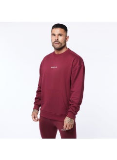 VQ Muscle Fitness New Pullover Long Sleeve Sweatshirt Mens Sport Casual Loose-Fit Jacket Running Training Base Layer Top Jacket Rose Red
