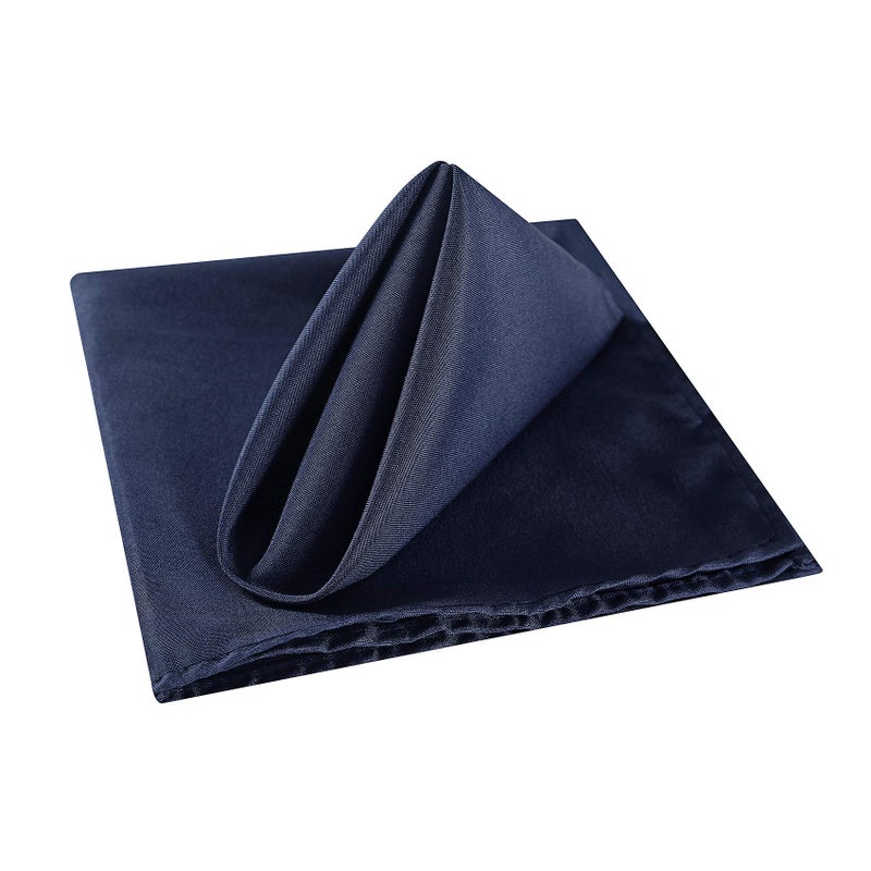 Cupuamon القماش المناديل 20x20 بوصة قابلة للغسل من المناديل العشاء المناديل لينة طاولة ناعمة لحفلات حفلات تناول الطعام في حفل زفاف (Navy 100pcs)  - Image 3
