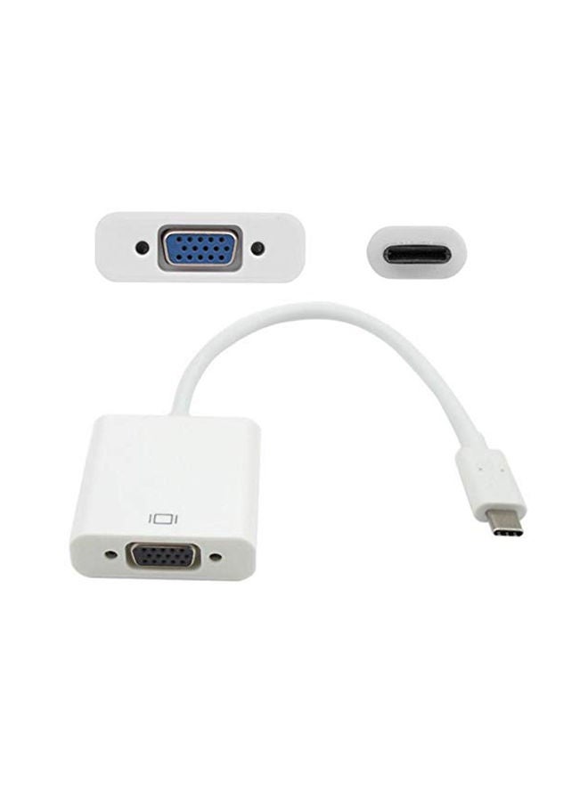 NIBEMINENT USB Type C Male To VGA Female Adapter Cable White