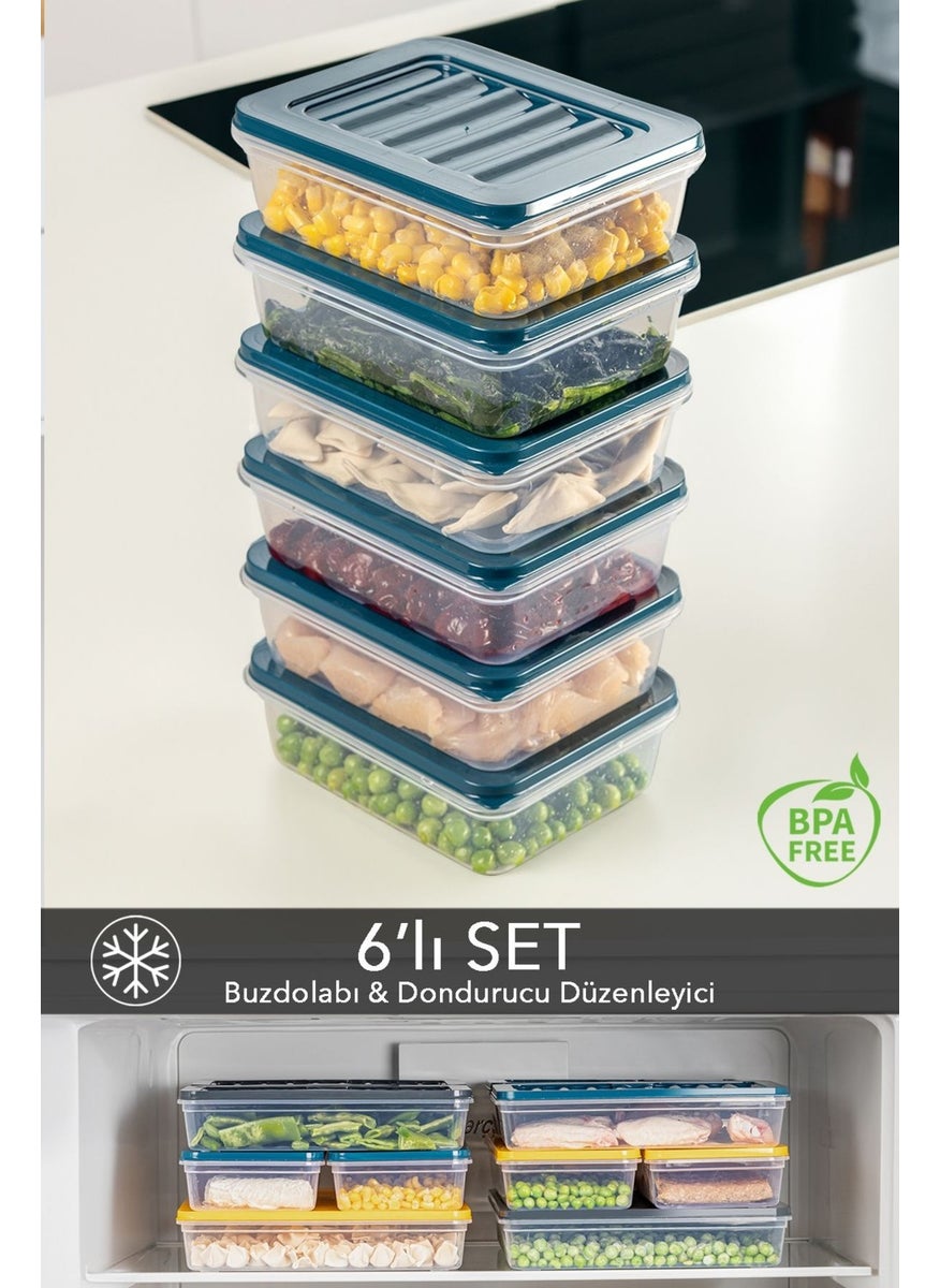 6-Piece Refrigerator Organizer Freezer-Microwave Compatible Storage Container Petrol 6 x 600 ml - pzsku/ZE4305476C83C02A013FEZ/45/_/1726654412/441967c8-7aef-45a7-9b54-187f0f99e01c