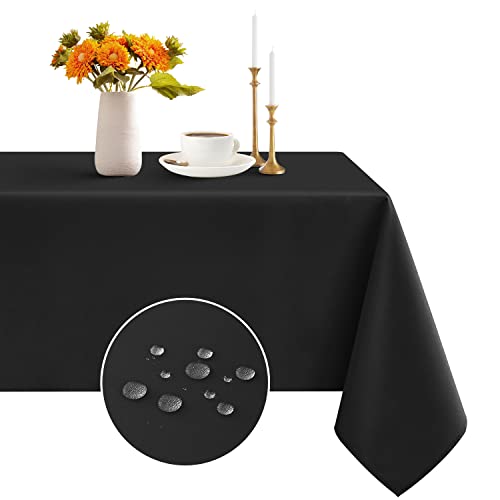 Romanstile Romanstile Rectangle Tablecloth  Waterproof and Wrinkle Resistant Washable Polyester Table Cloth for Kitchen DiningPartyWedding Indoor and Outdoor Use 60 x 120 inch Black 