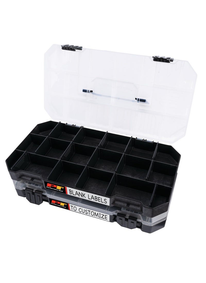 Performance Tool Performance Tool W5266 Stackable Storage Bins with Removable Dividers and Secure Latches for Hardware Organization and Portability  - Image 1