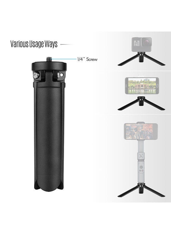 Generic - Mini Desktop Metal Tripod Stand 1/4 inch Screw for Smartphone Gimbal Stabilizer Compatible with Feiyu G5/G6/G6 Max/Vimble 2S/VLOG Pocket, Zhiyun CRANE-M2/Smooth 4 - Image 1