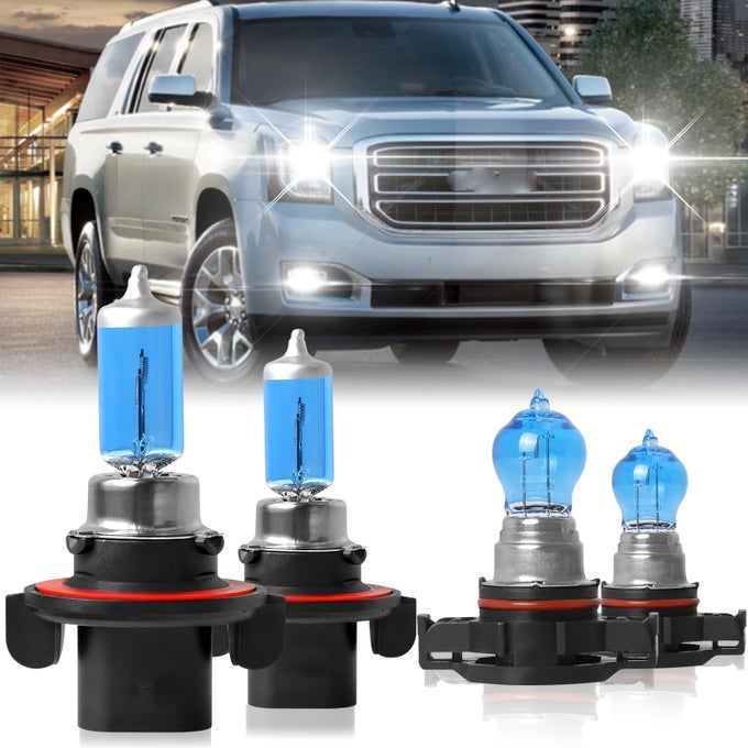 Fit For Gmc Yukon 20072014 High Performance Halogen Headlight Bulbs9008 High Low Dual Beam 5202 Foglamp Replacement Bulbs Kitpack Of 4