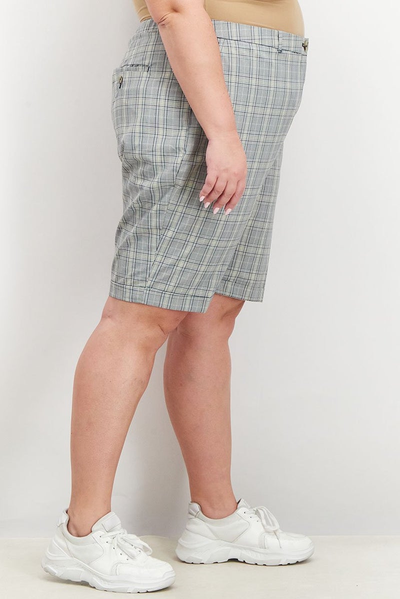 Violeta By Mango Women Regular Fit Plaid Shorts, Multicolor - Image 3